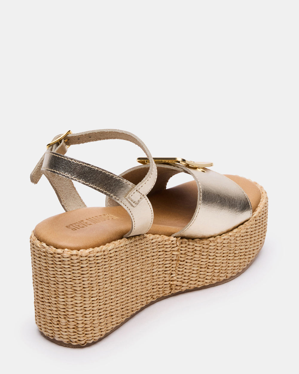 CIDER Gold Leather Platform Wedge Women's Sandal | Steve Madden near me