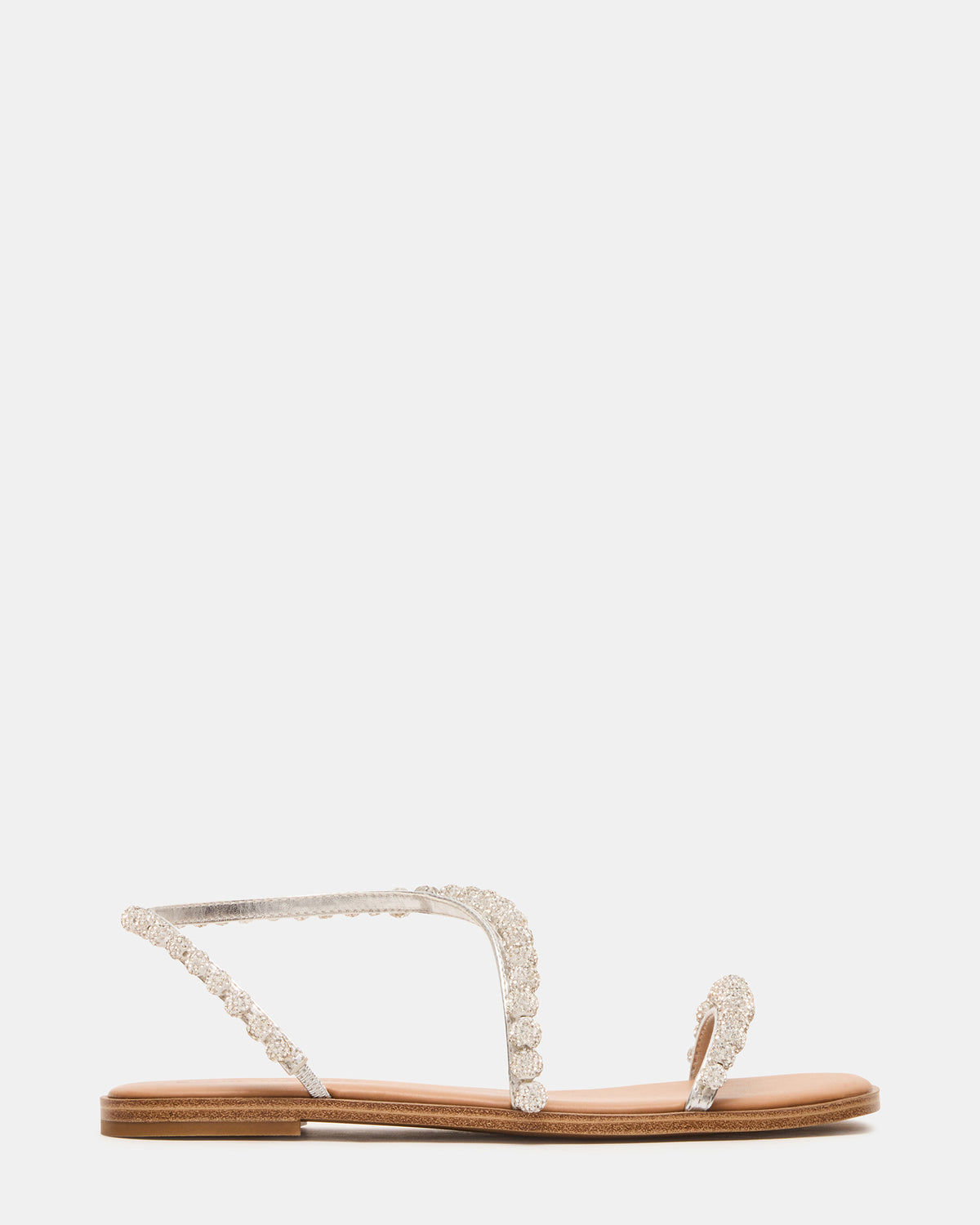 KINDRED Silver Multi Strappy Rhinestone Flat Women's Sandal | Steve Madden online
