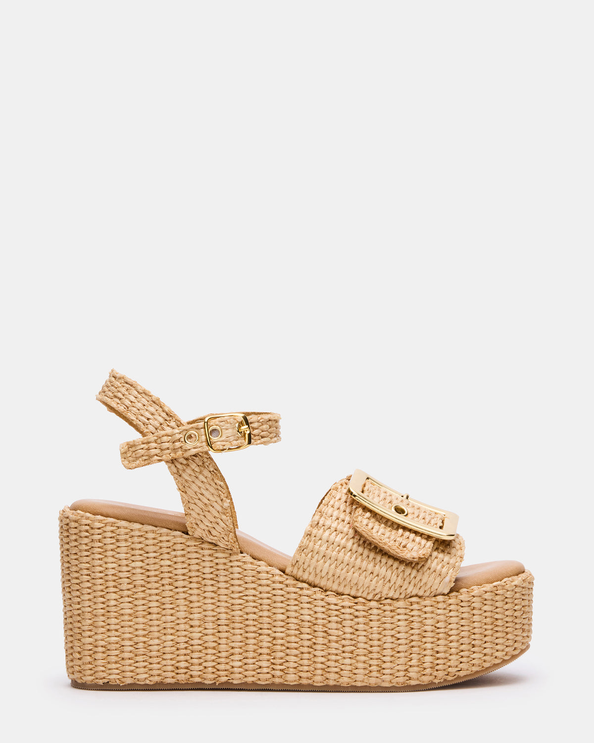 CIDER Natural Raffia Platform Wedge Women's Sandal | Steve Madden US
