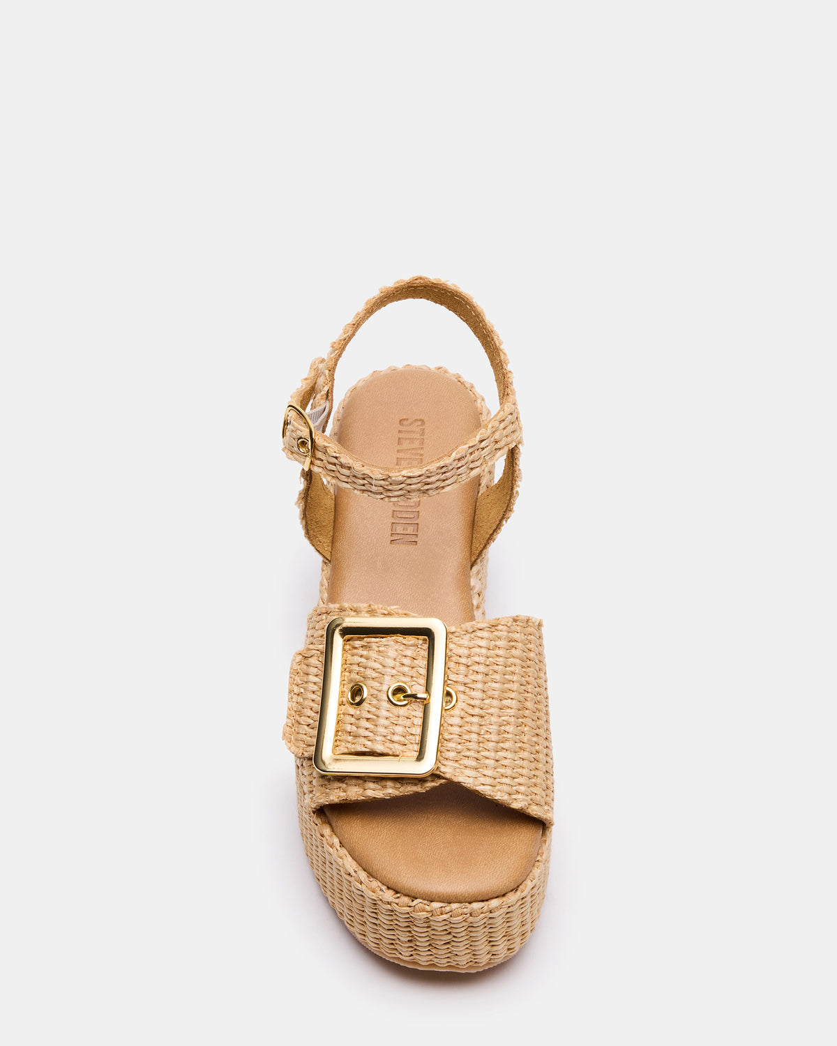 CIDER Natural Raffia Platform Wedge Women's Sandal | Steve Madden US