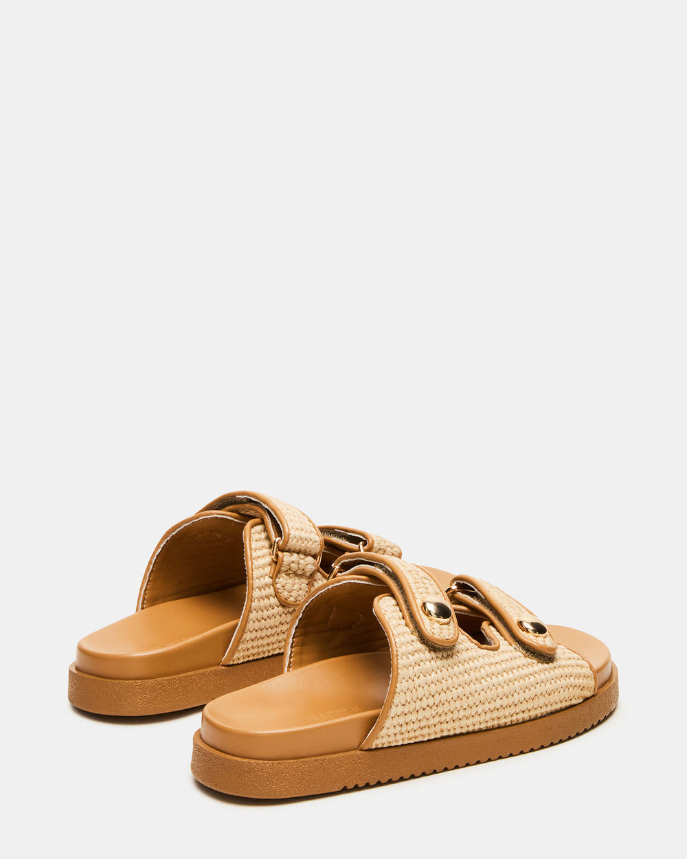 ATHENS Natural Raffia Slide Footbed Flatform Women's Sandal | Steve Madden outlet