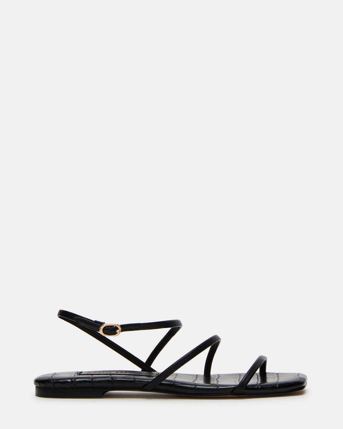 TANGO Black Square-Toe Strappy Women's Sandal | Steve Madden Sale