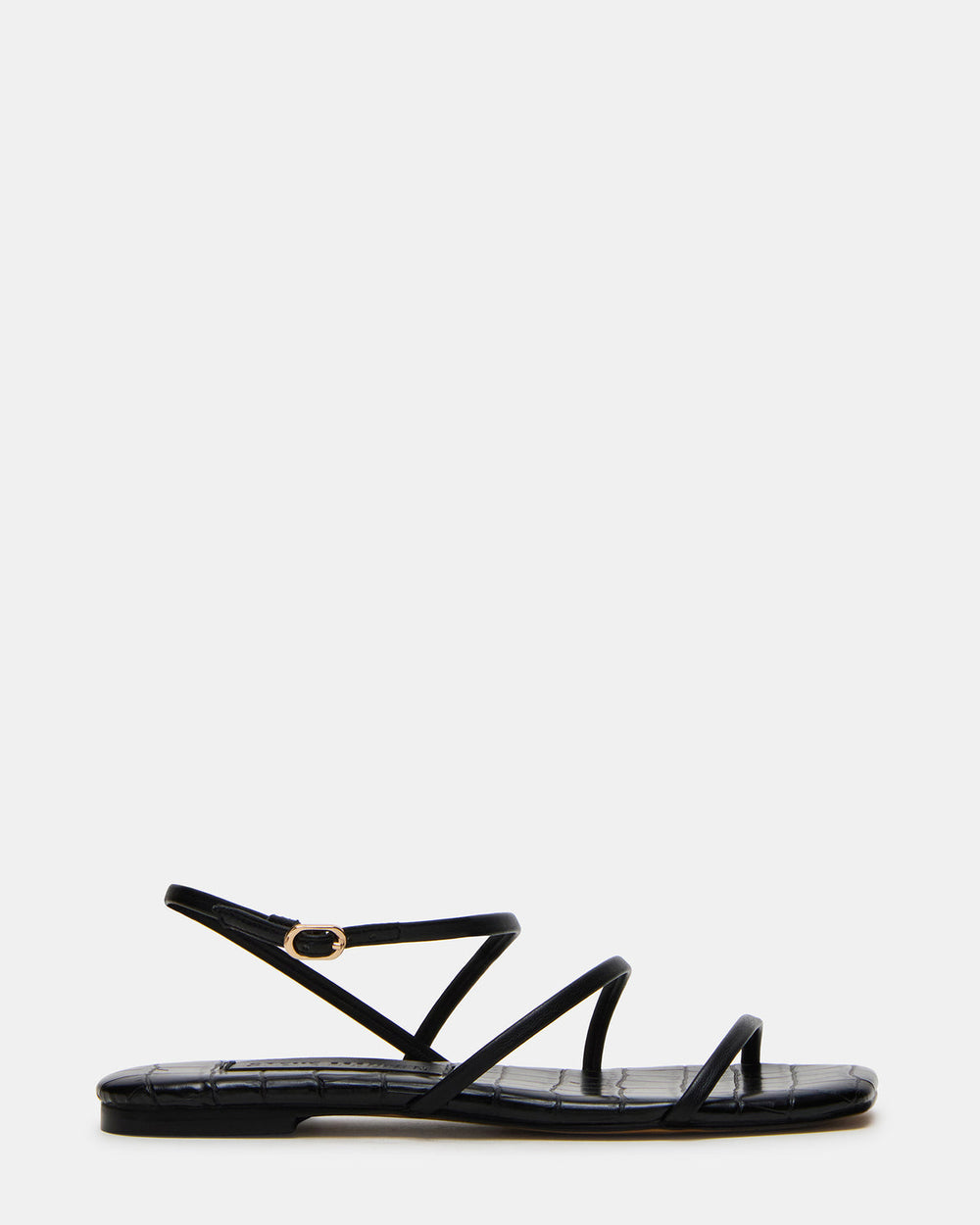 TANGO Black Square-Toe Strappy Women's Sandal | Steve Madden Sale