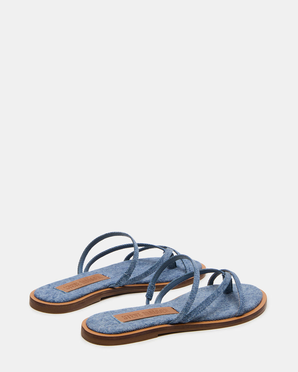 ELLERY Denim Fabric Strappy Thong Slide Women's Sandal | Steve Madden for Sale