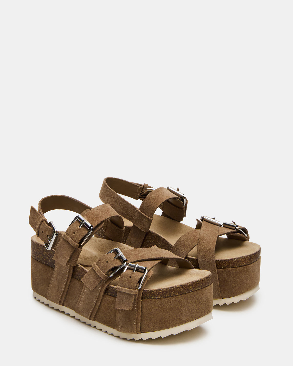 KIWI Taupe Suede Women's Strappy Platform Sandal | Steve Madden online