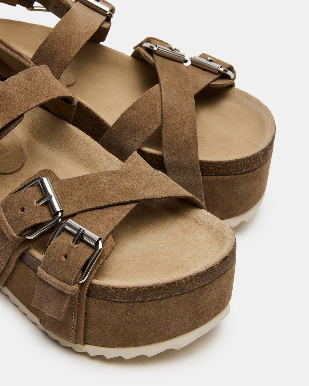 KIWI Taupe Suede Women's Strappy Platform Sandal | Steve Madden online