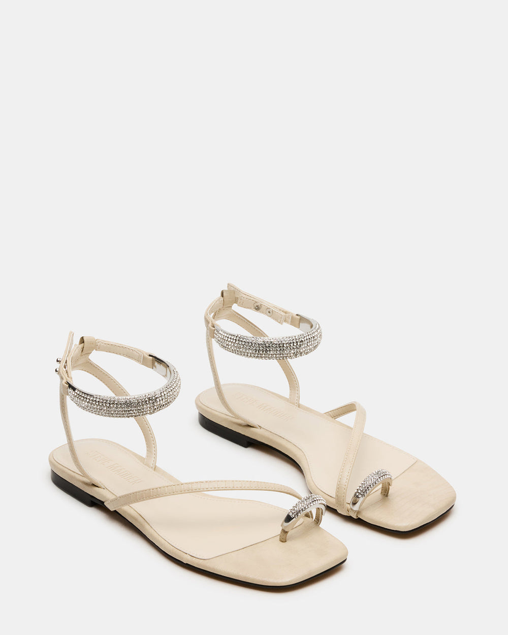 ODYSSEY-R Bone Crocodile Strappy Square-Toe Women Sandal | Steve Madden US