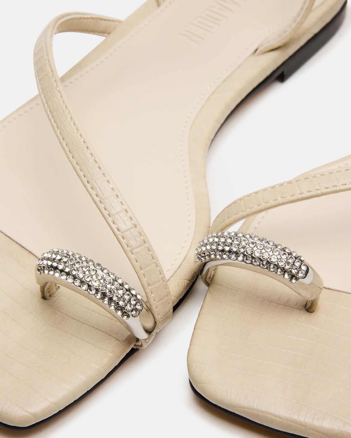 ODYSSEY-R Bone Crocodile Strappy Square-Toe Women Sandal | Steve Madden US