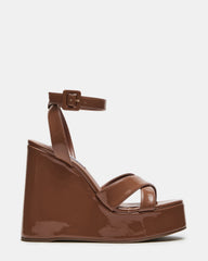 PINNACLE Camel Patent Women's Platform Wedge Sandal | Steve Madden Sale