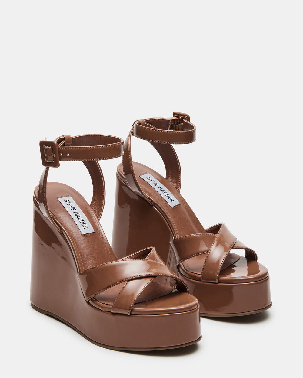 PINNACLE Camel Patent Women's Platform Wedge Sandal | Steve Madden Sale