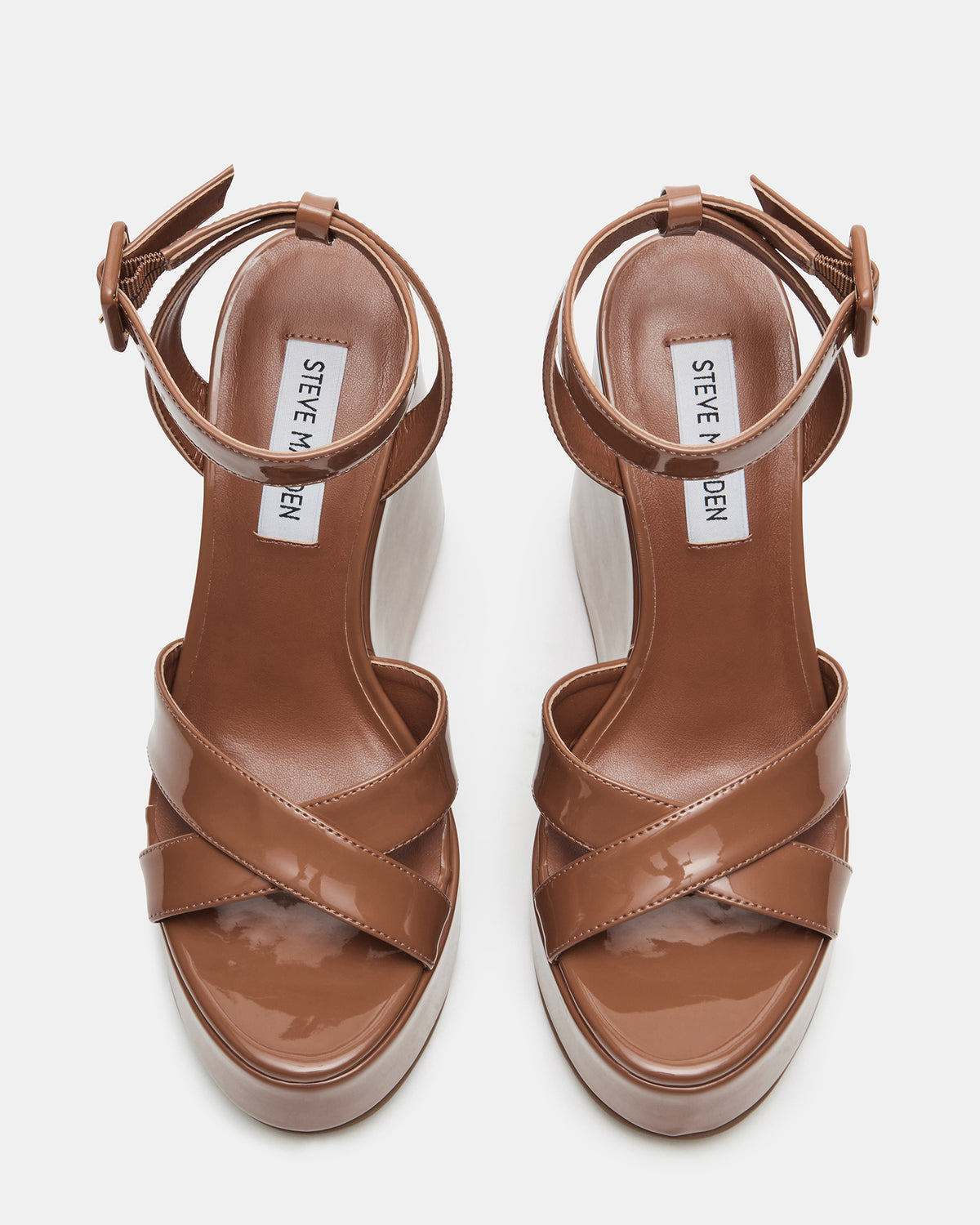 PINNACLE Camel Patent Women's Platform Wedge Sandal | Steve Madden Sale