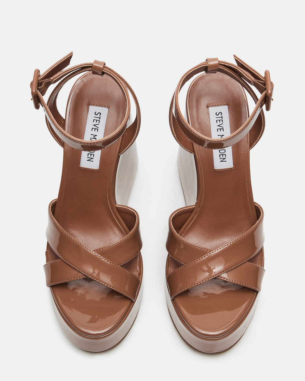 PINNACLE Camel Patent Women's Platform Wedge Sandal | Steve Madden Sale
