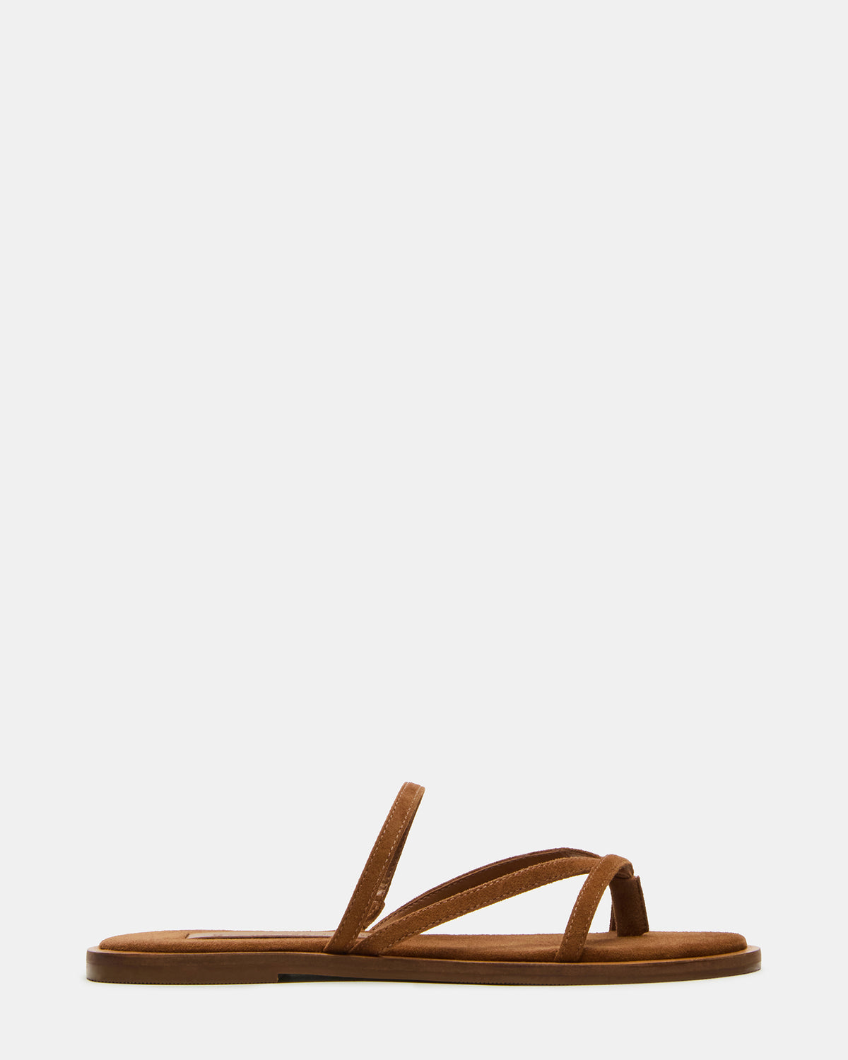 ELLERY Chestnut Suede Strappy Thong Slide Women's Sandal | Steve Madden US