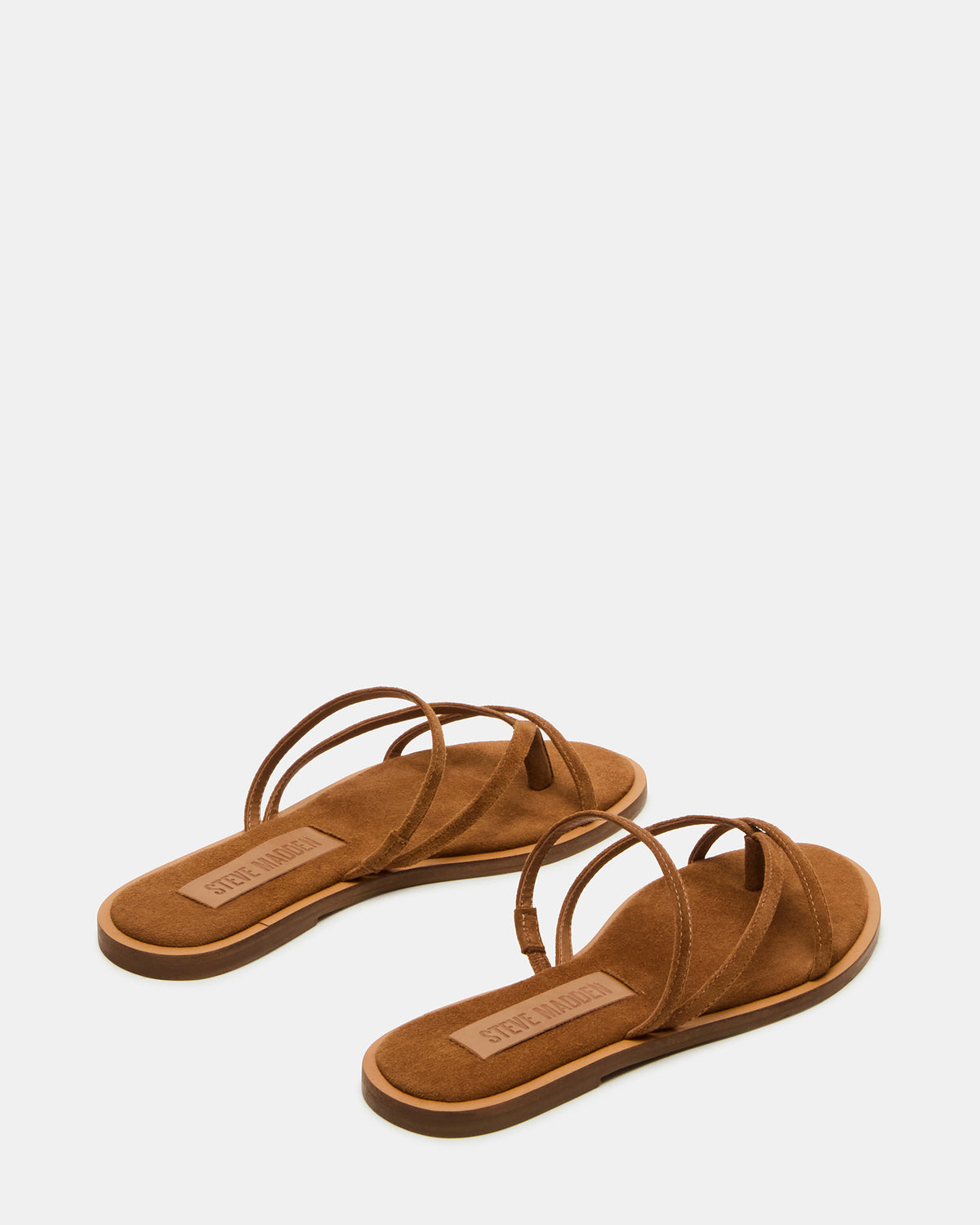 ELLERY Chestnut Suede Strappy Thong Slide Women's Sandal | Steve Madden US