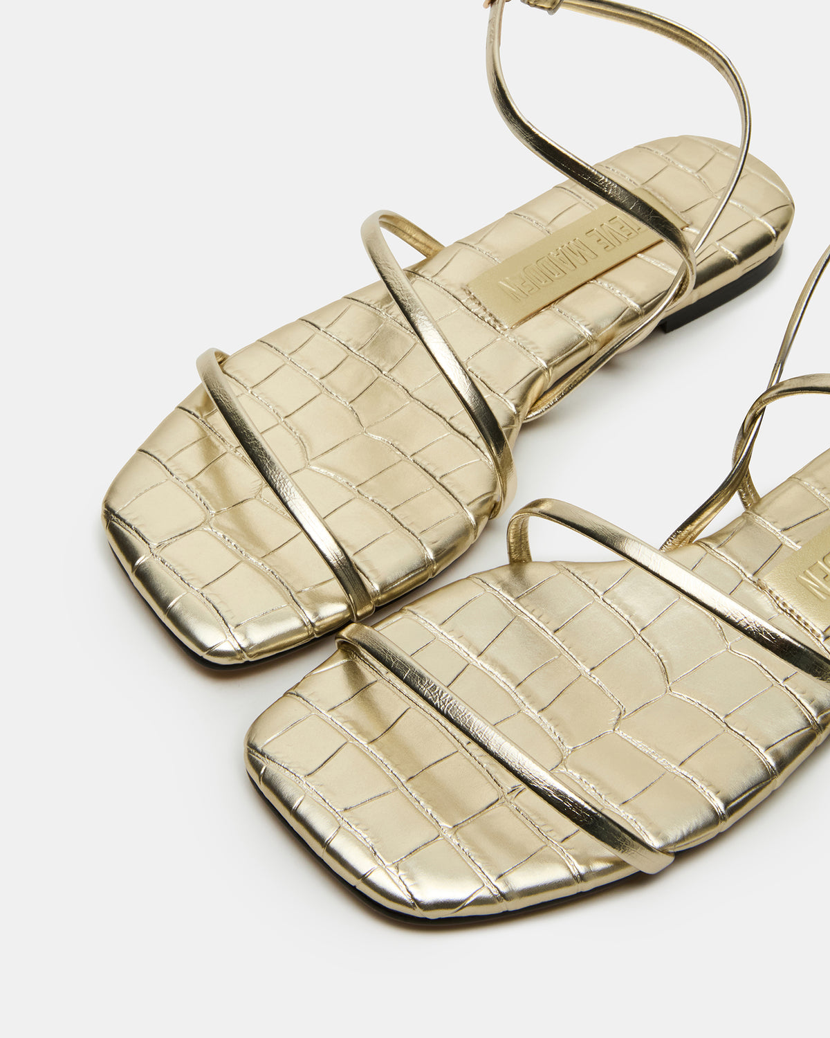 TANGO Gold Square-Toe Strappy Women's Sandal | Steve Madden outlet