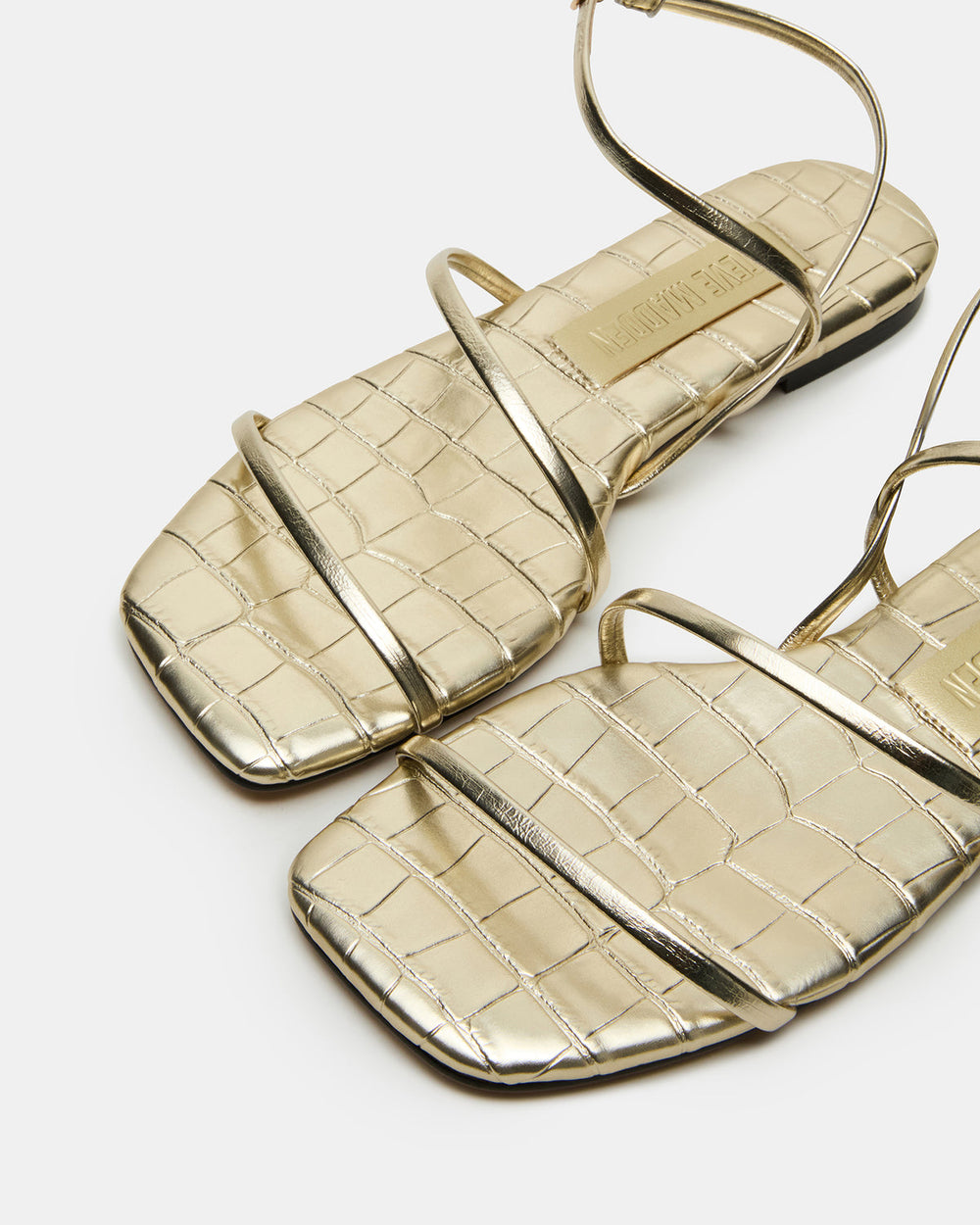 TANGO Gold Square-Toe Strappy Women's Sandal | Steve Madden outlet
