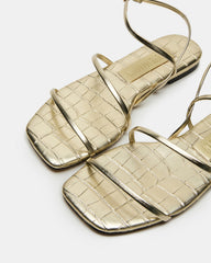TANGO Gold Square-Toe Strappy Women's Sandal | Steve Madden outlet