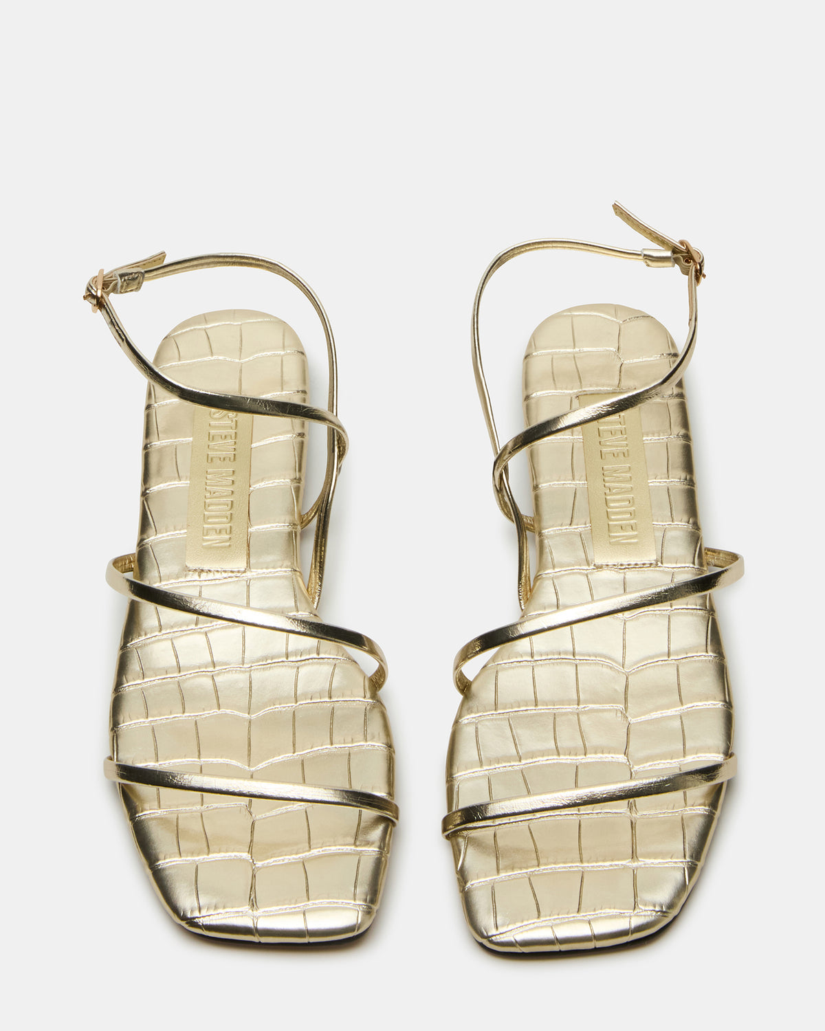 TANGO Gold Square-Toe Strappy Women's Sandal | Steve Madden outlet