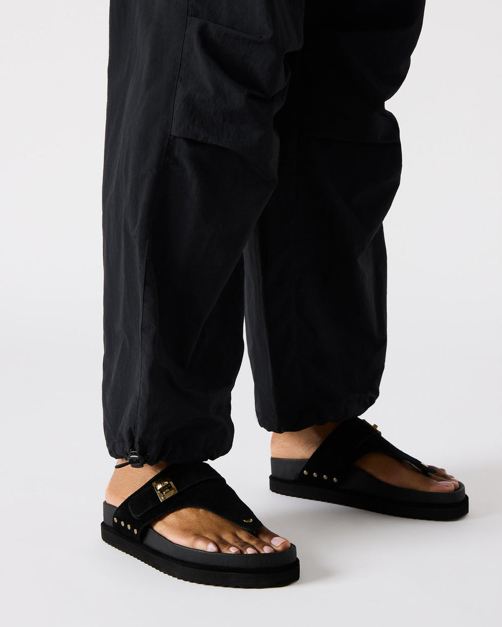 THONA Black Suede Women's Flatform Thong Sandal | Steve Madden near me