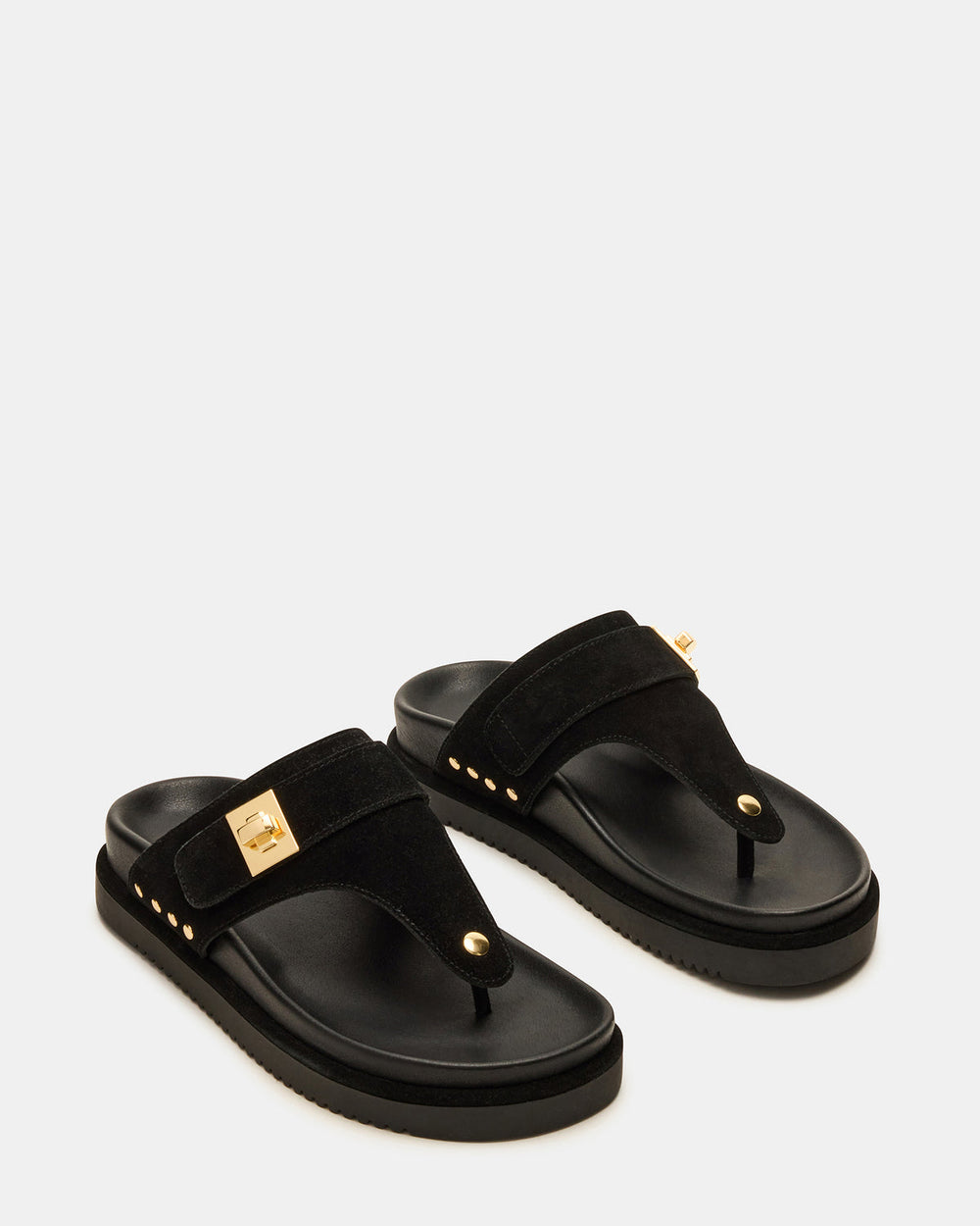 THONA Black Suede Women's Flatform Thong Sandal | Steve Madden near me