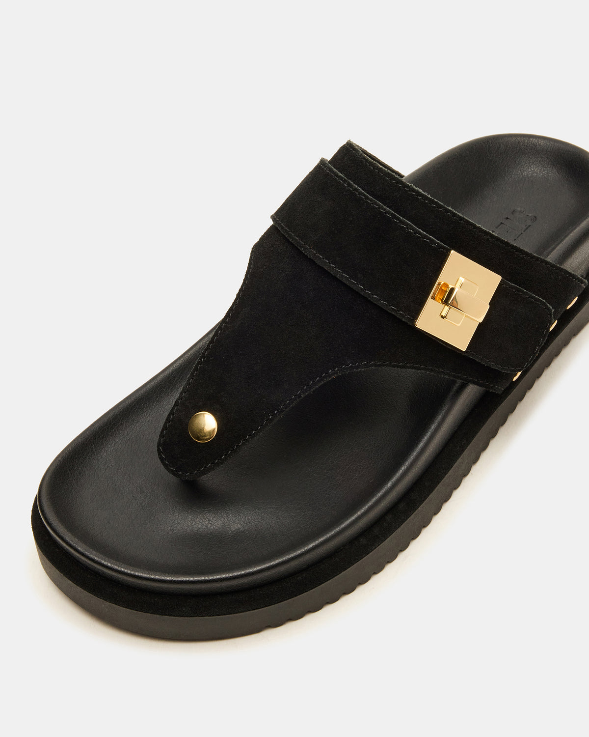 THONA Black Suede Women's Flatform Thong Sandal | Steve Madden near me