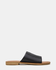 KIPP Black Leather Slide Women's Sandal | Steve Madden discount