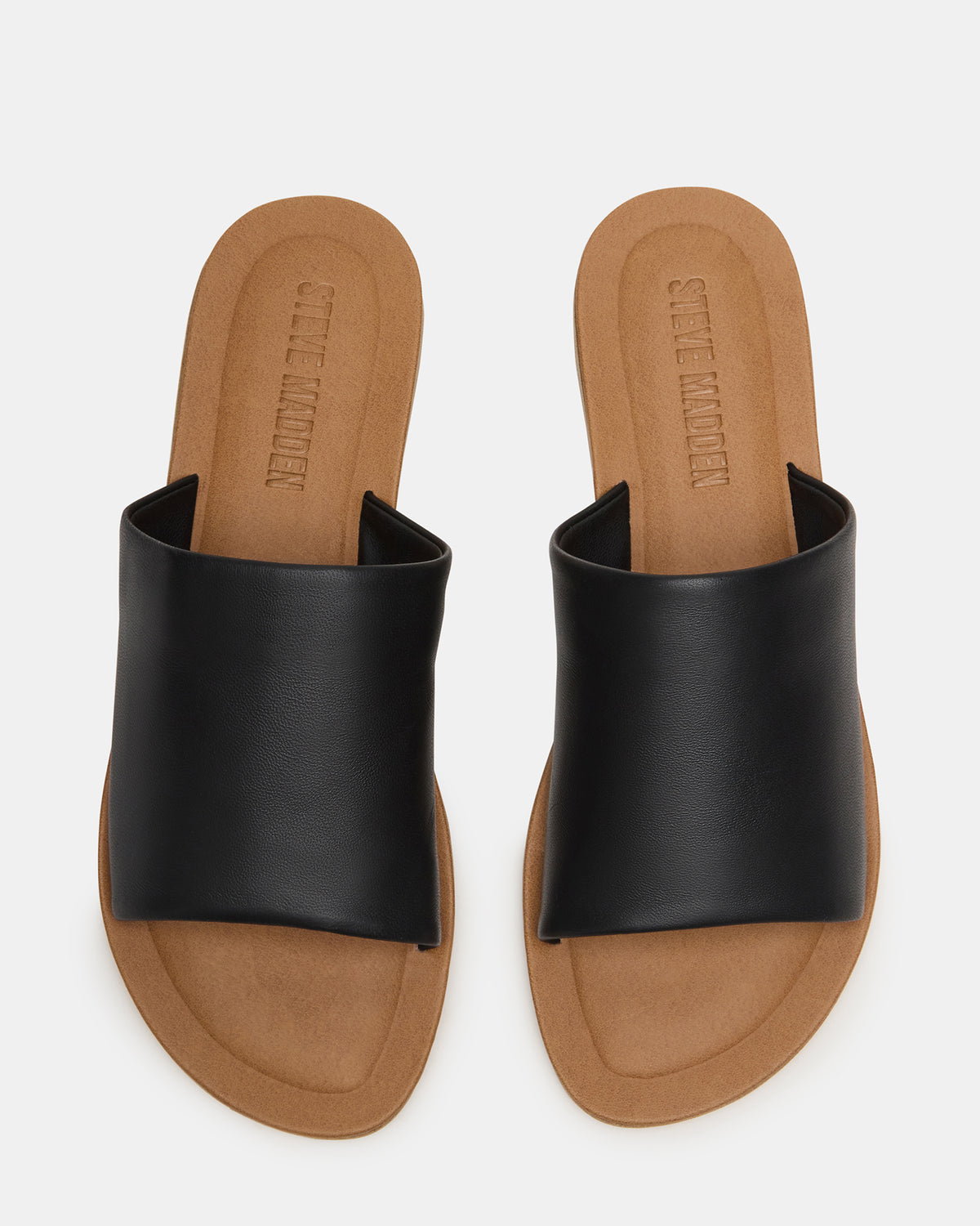 KIPP Black Leather Slide Women's Sandal | Steve Madden discount