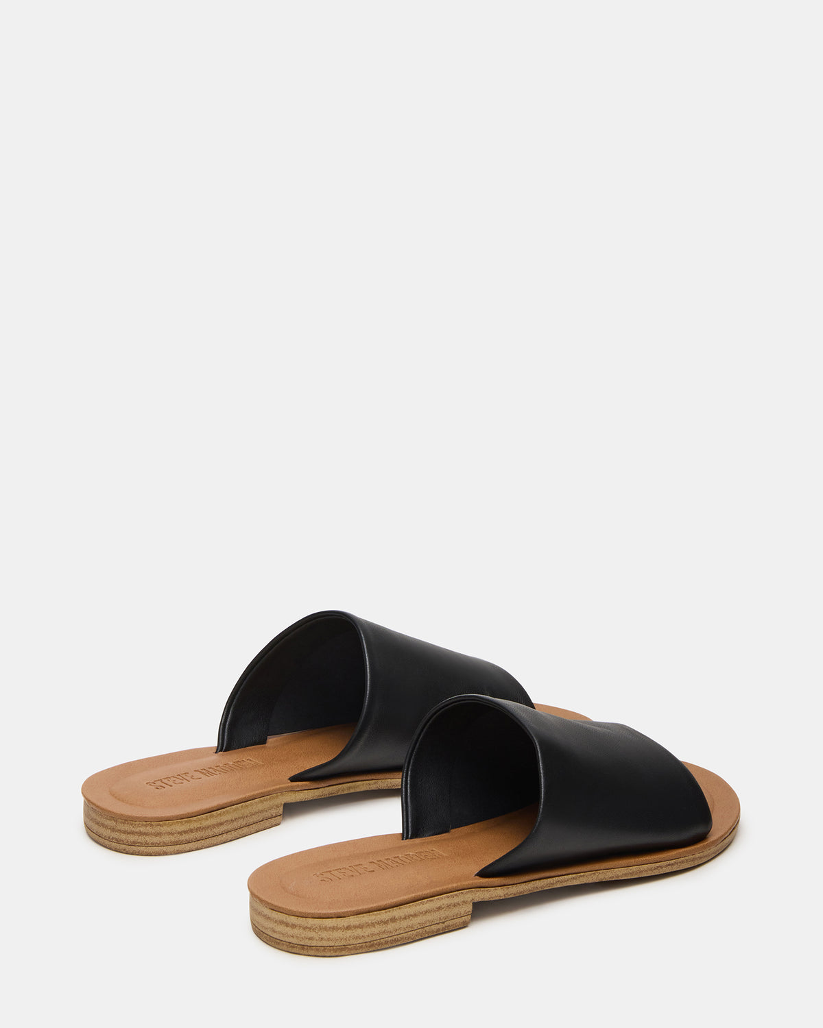 KIPP Black Leather Slide Women's Sandal | Steve Madden discount