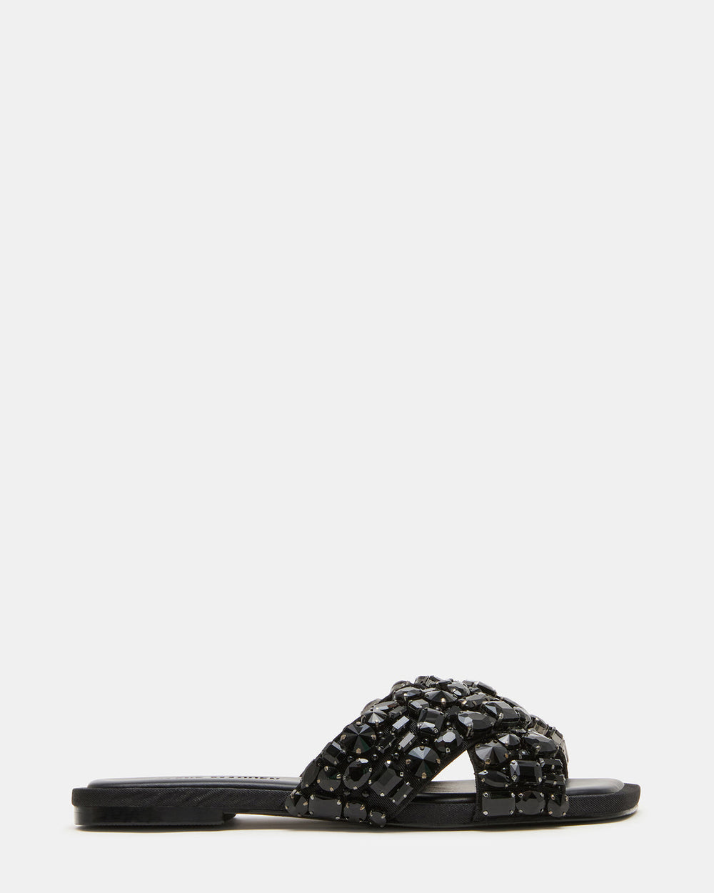 LEVITY Black Square-Toe Slide Women's Sandal | Steve Madden online