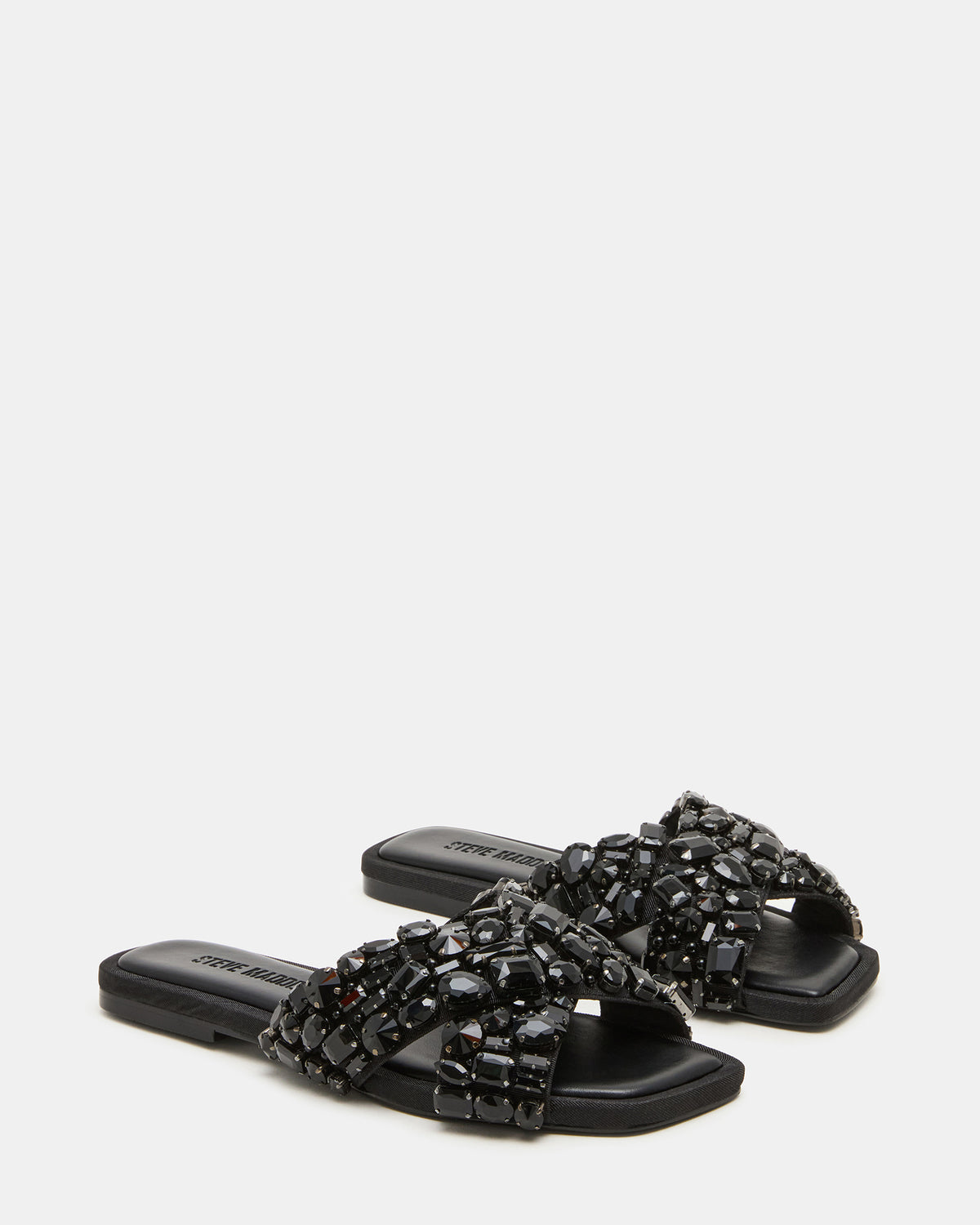 LEVITY Black Square-Toe Slide Women's Sandal | Steve Madden online