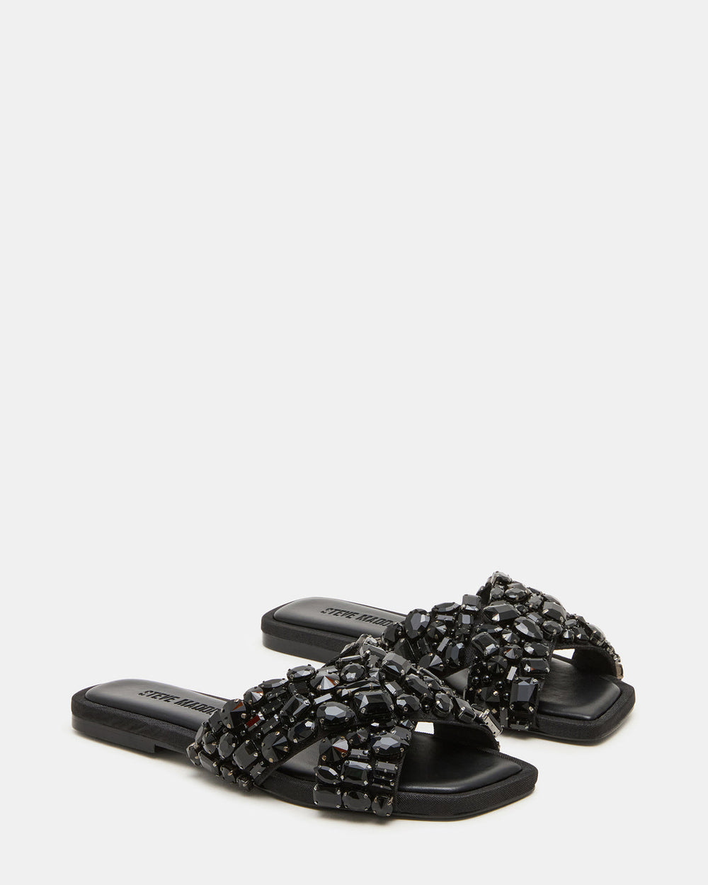 LEVITY Black Square-Toe Slide Women's Sandal | Steve Madden online