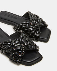 LEVITY Black Square-Toe Slide Women's Sandal | Steve Madden online