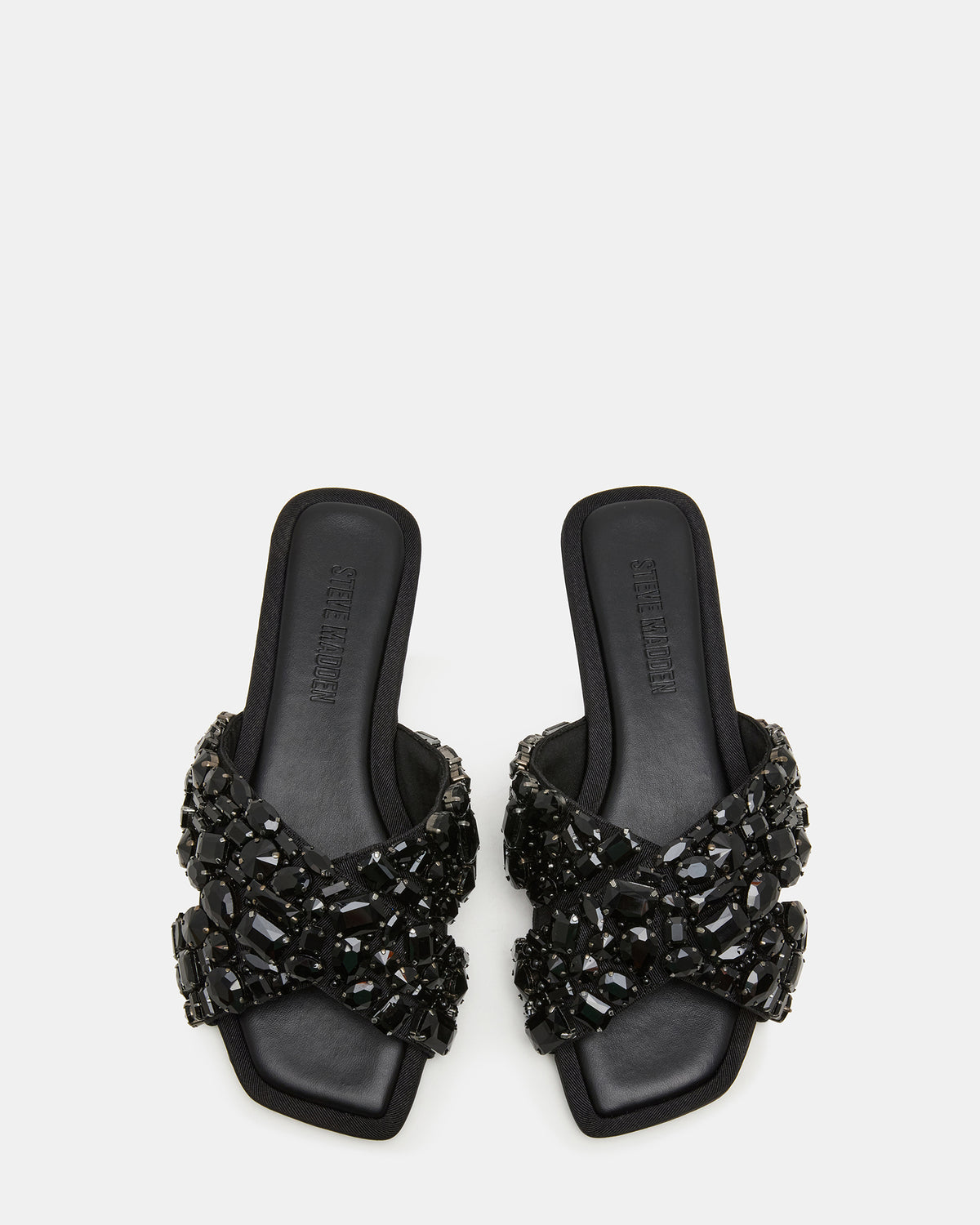 LEVITY Black Square-Toe Slide Women's Sandal | Steve Madden online