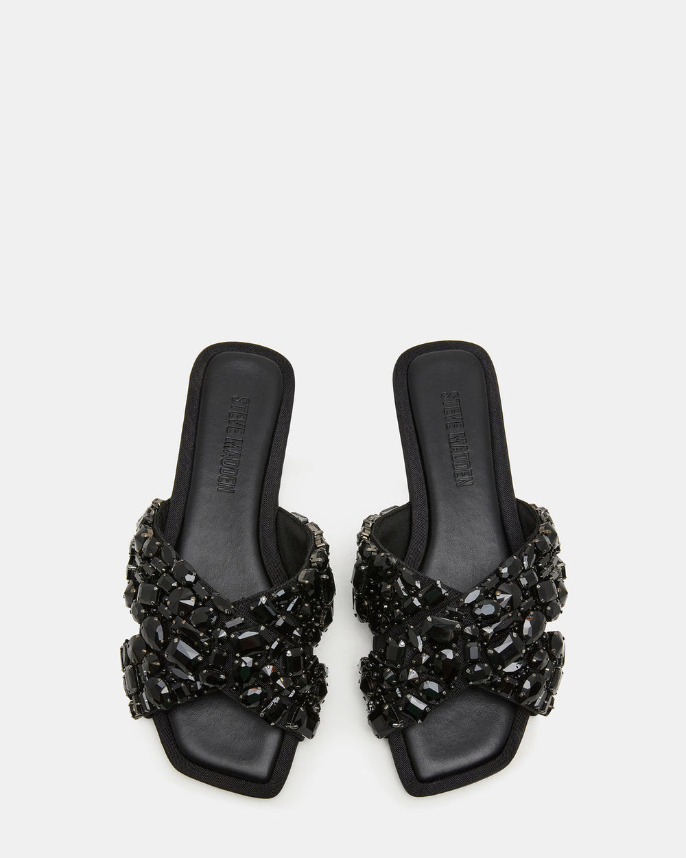 LEVITY Black Square-Toe Slide Women's Sandal | Steve Madden online