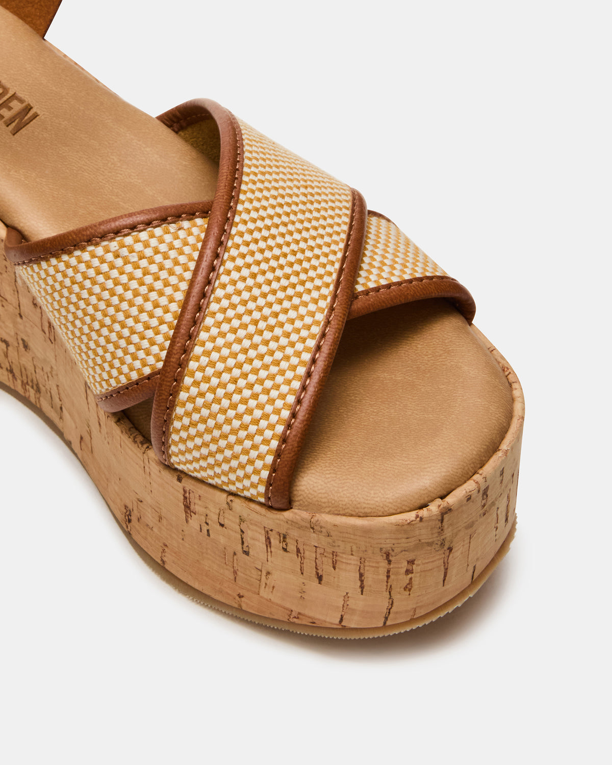 JETSET Brown Multi Platform Wedge Women's Sandal | Steve Madden Sale