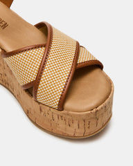 JETSET Brown Multi Platform Wedge Women's Sandal | Steve Madden Sale