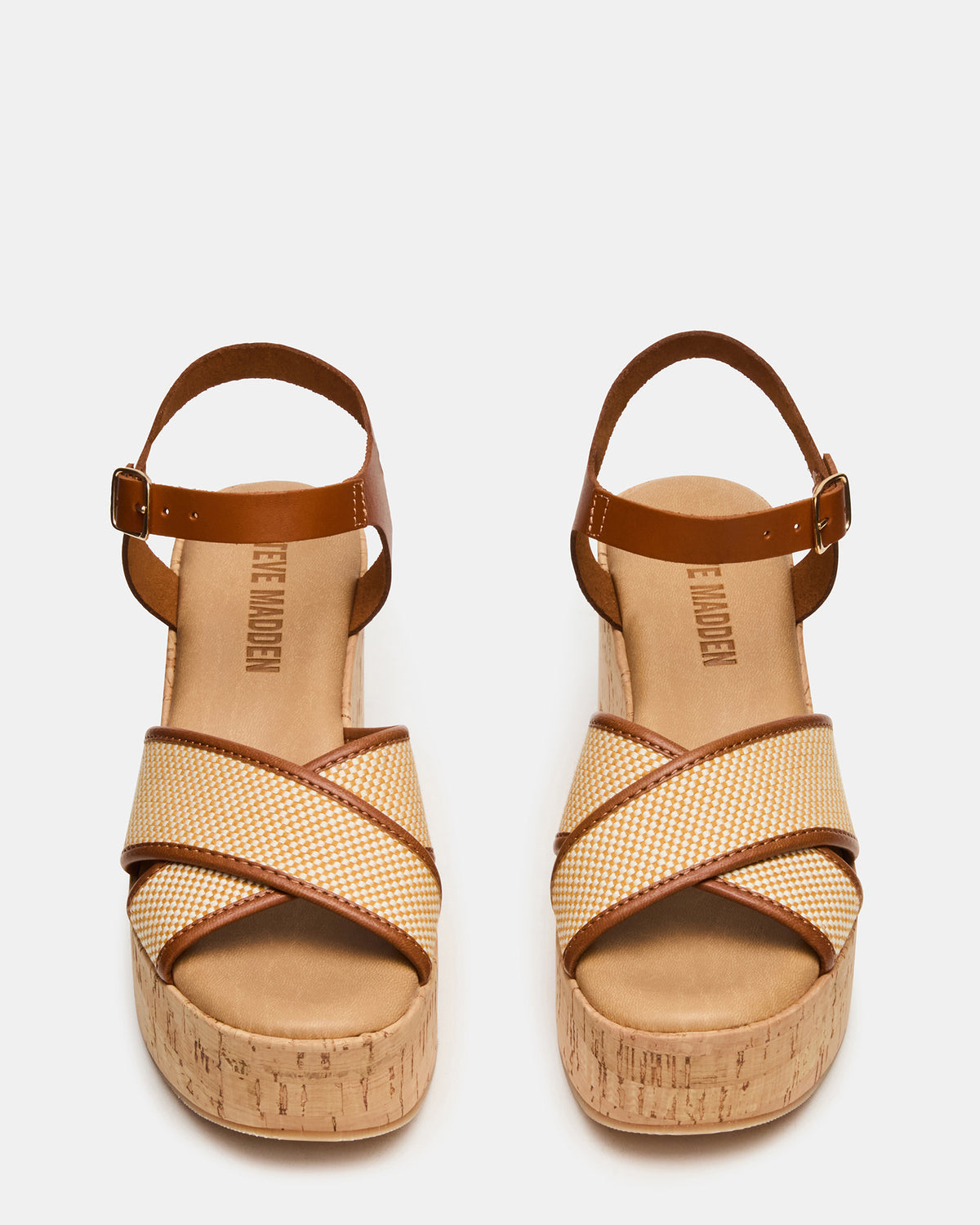 JETSET Brown Multi Platform Wedge Women's Sandal | Steve Madden Sale