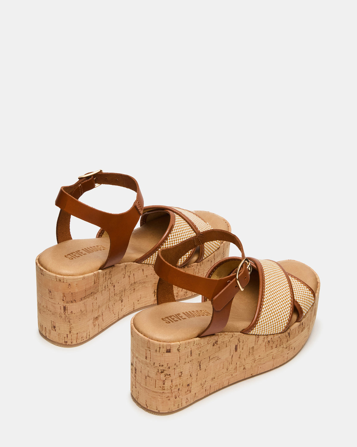 JETSET Brown Multi Platform Wedge Women's Sandal | Steve Madden Sale