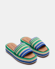 BEACHY Woven Green Multi Platform Slide Women's Sandal | Steve Madden near me