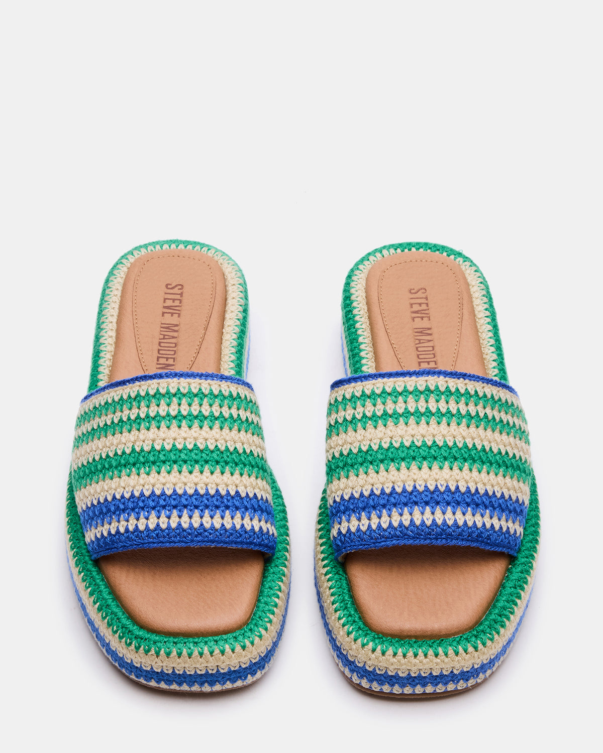 BEACHY Woven Green Multi Platform Slide Women's Sandal | Steve Madden near me