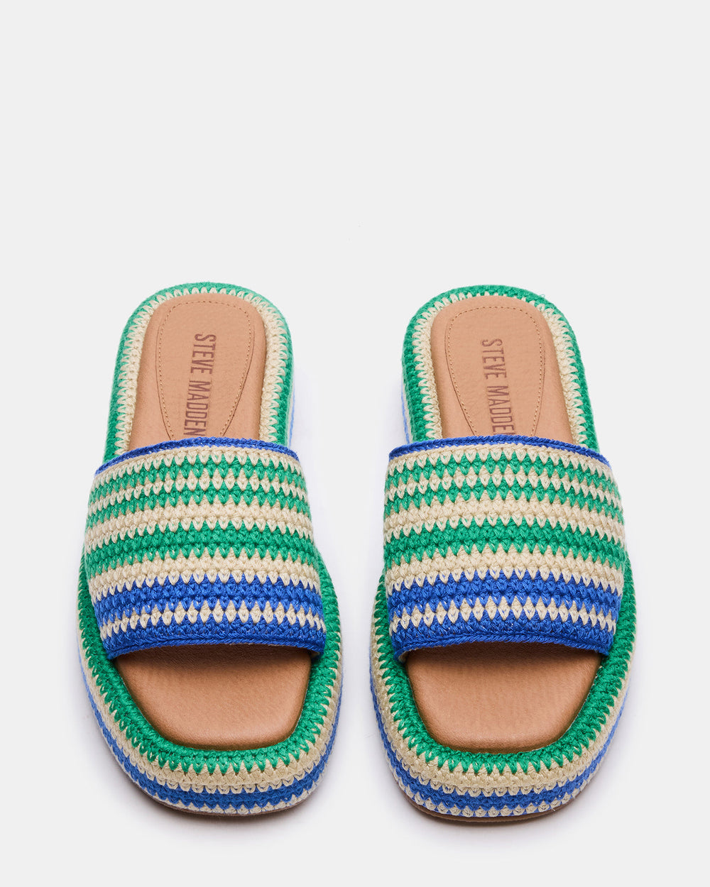 BEACHY Woven Green Multi Platform Slide Women's Sandal | Steve Madden near me