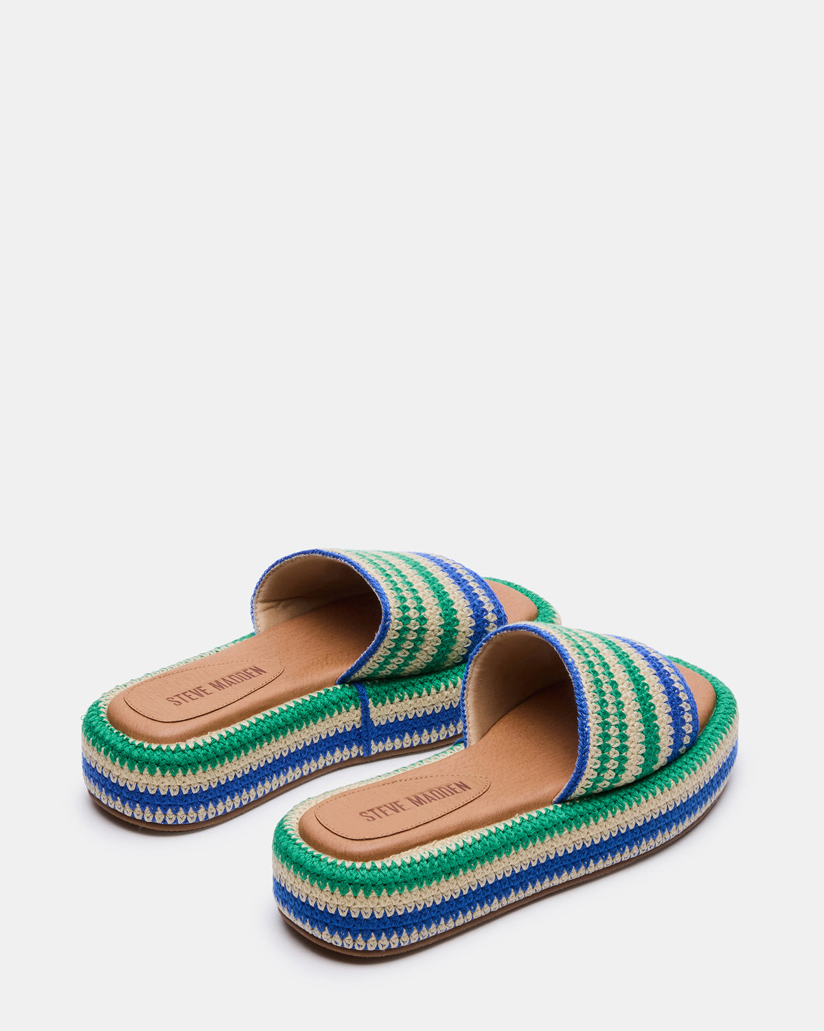 BEACHY Woven Green Multi Platform Slide Women's Sandal | Steve Madden near me