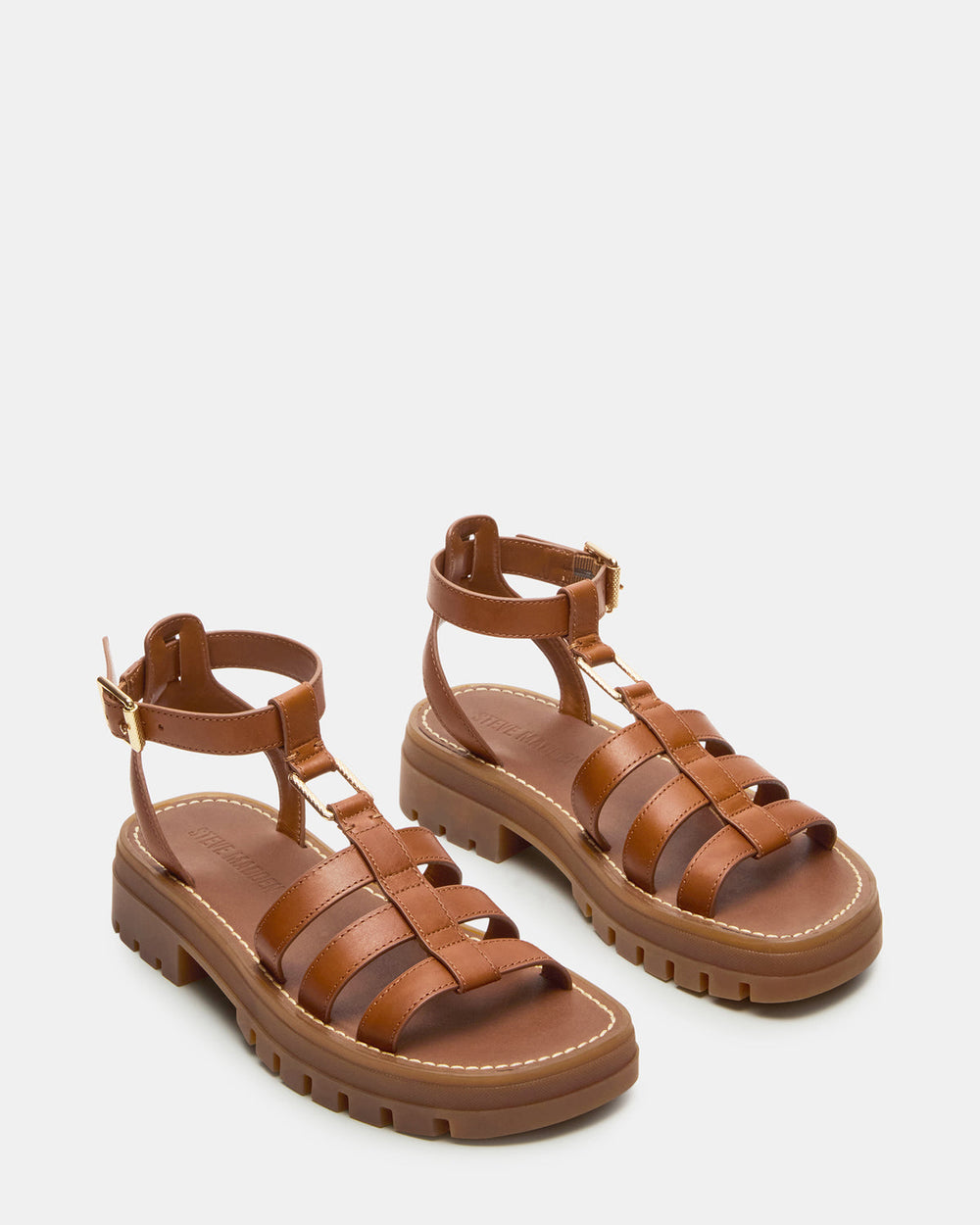 JARELLI Tan Leather Strappy Platform Women's Sandal | Steve Madden discount