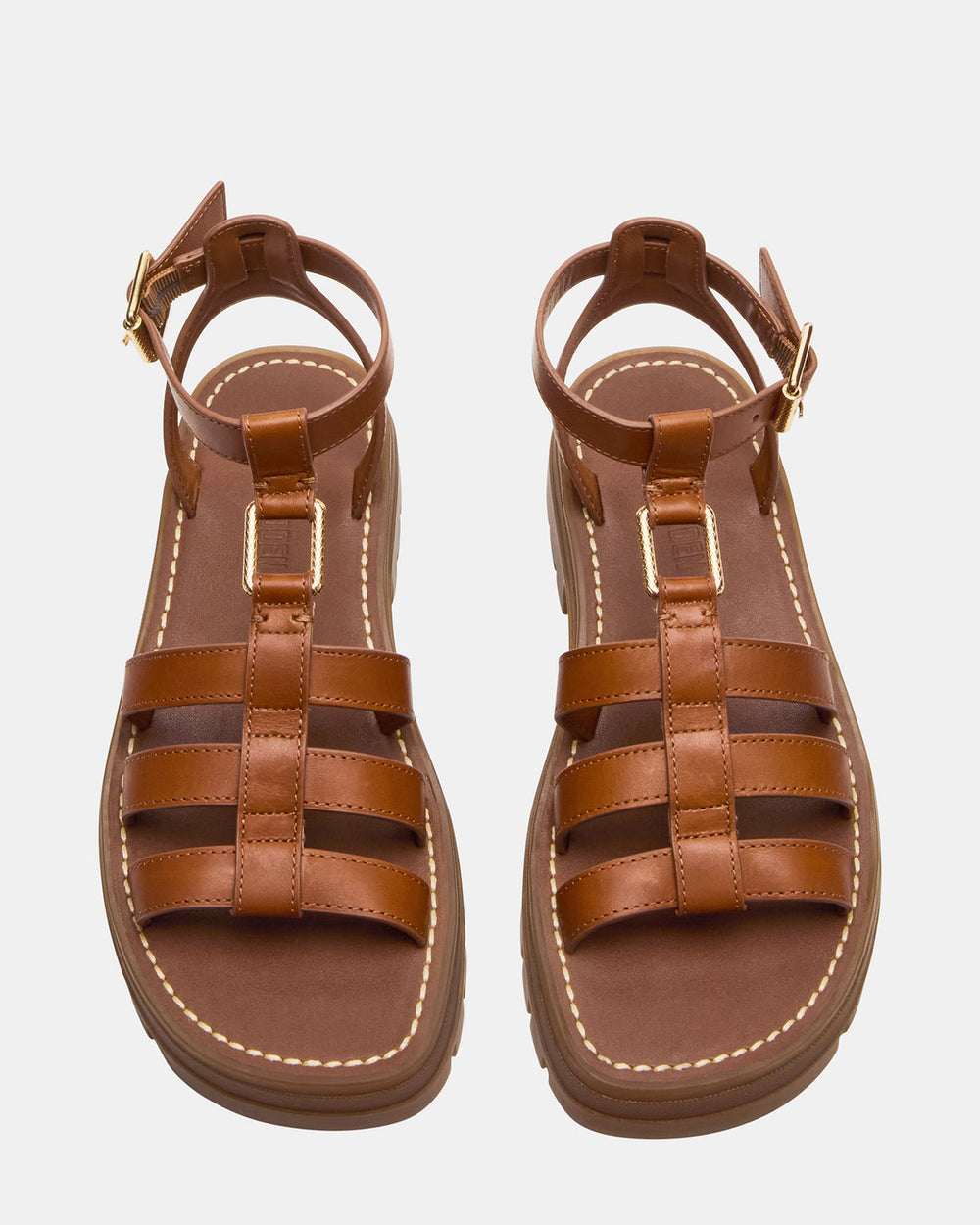 JARELLI Tan Leather Strappy Platform Women's Sandal | Steve Madden discount