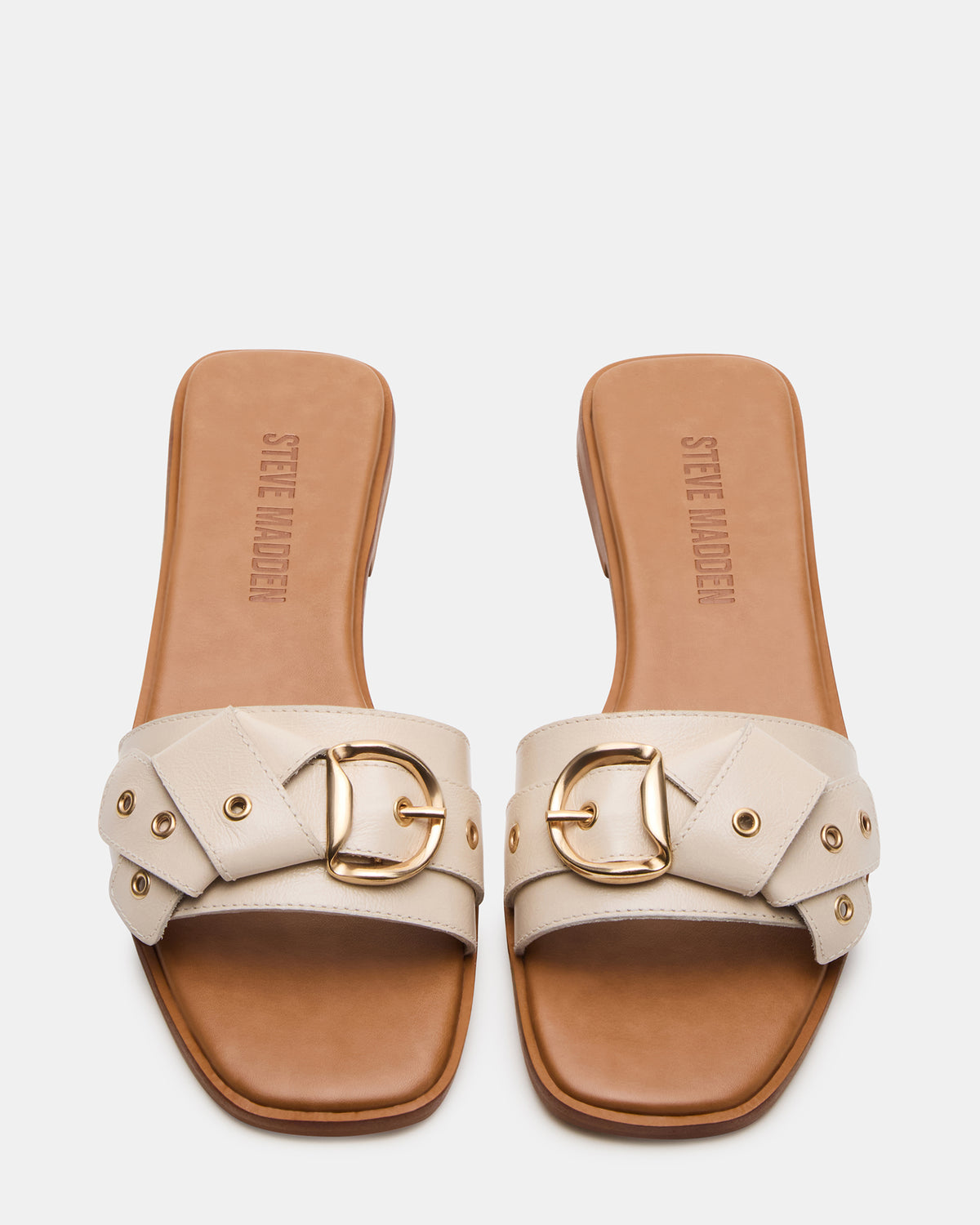 HILARIA Bone Leather Square-Toe Slide Women's Sandal | Steve Madden online