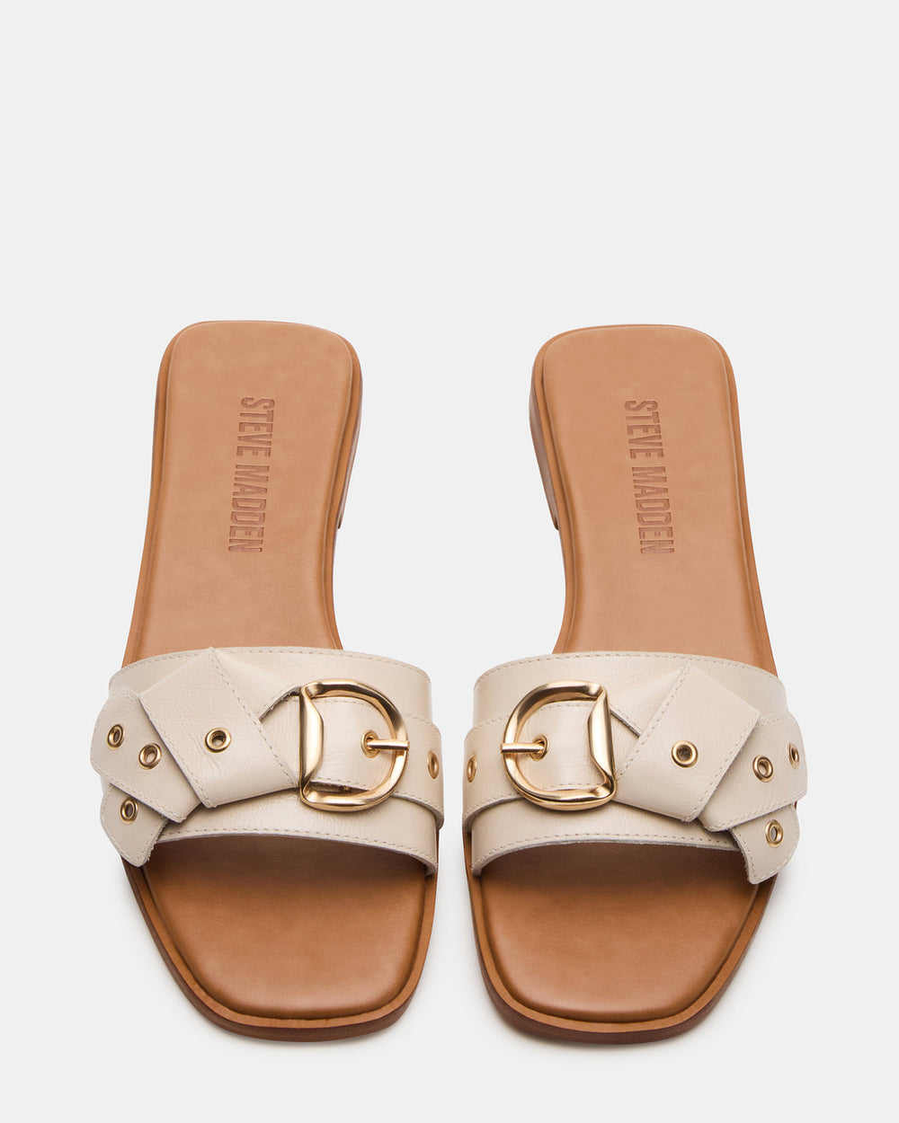 HILARIA Bone Leather Square-Toe Slide Women's Sandal | Steve Madden online