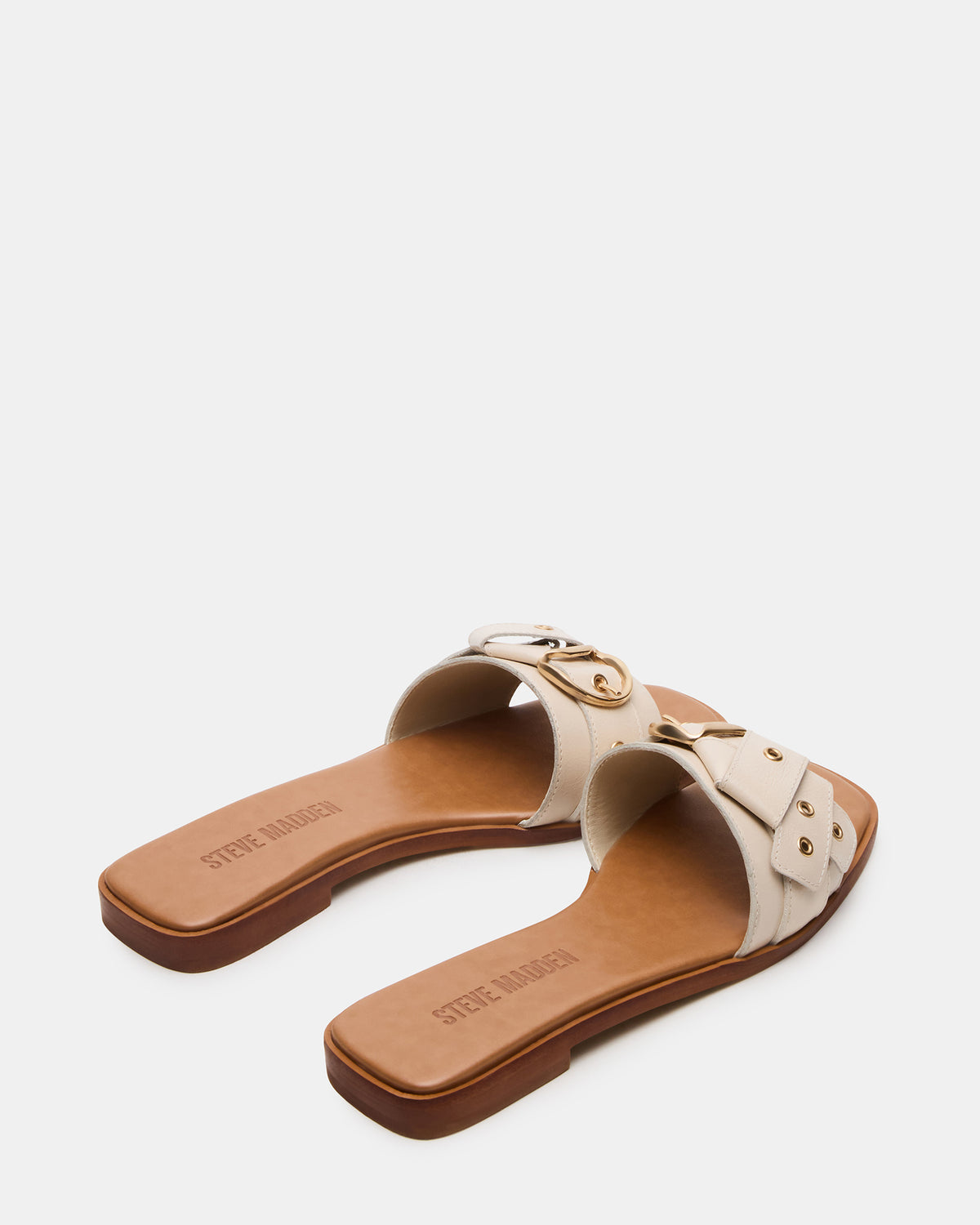 HILARIA Bone Leather Square-Toe Slide Women's Sandal | Steve Madden online