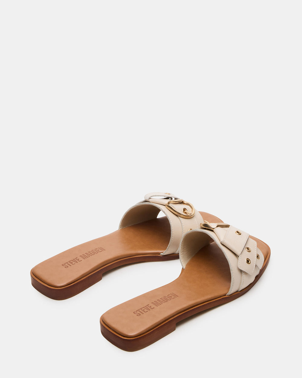 HILARIA Bone Leather Square-Toe Slide Women's Sandal | Steve Madden online