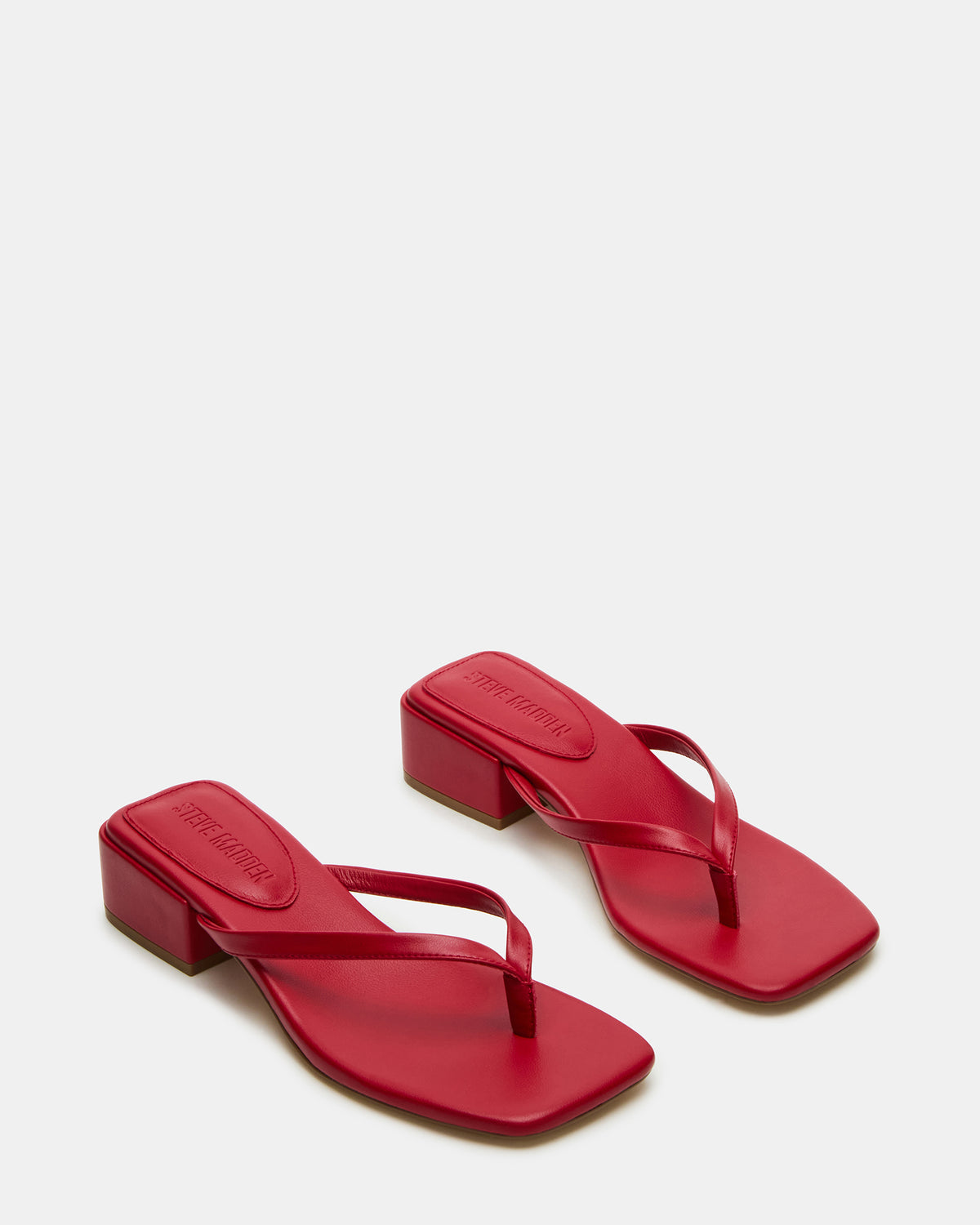 CARIBBEAN Red Square-Toe Mule Thong Women's Sandal | Steve Madden US
