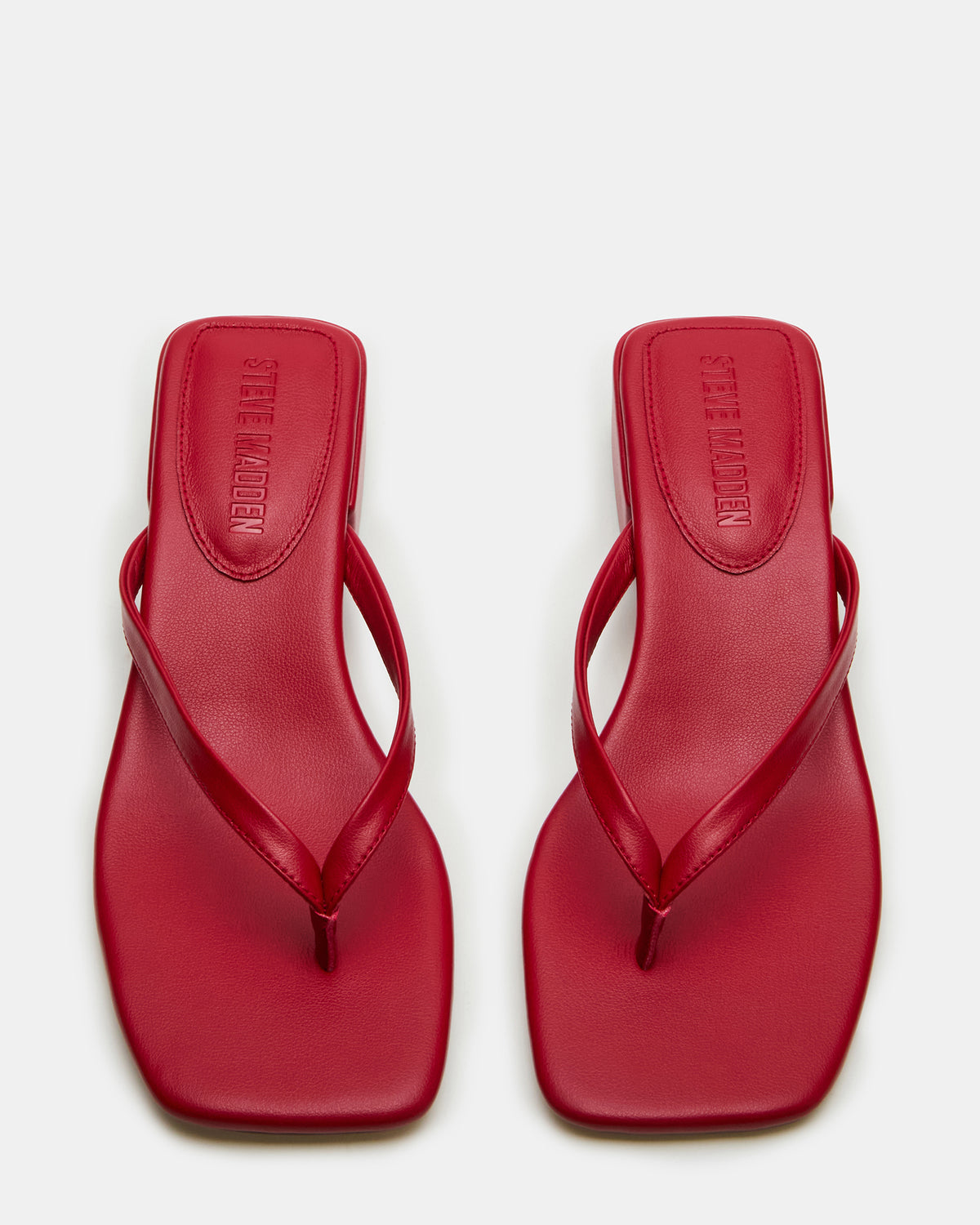 CARIBBEAN Red Square-Toe Mule Thong Women's Sandal | Steve Madden US